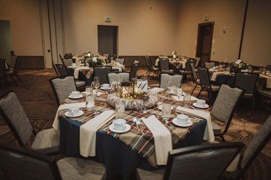Winter Table Setting for Wedding Reception Guests - Ohio Wedding, The Hotel at Oberlin