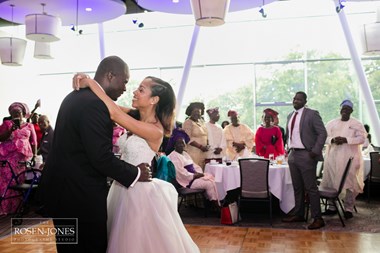 Bride and Groom Share First Dance With Family Surrounding - The Hotel at Oberlin, Ohio