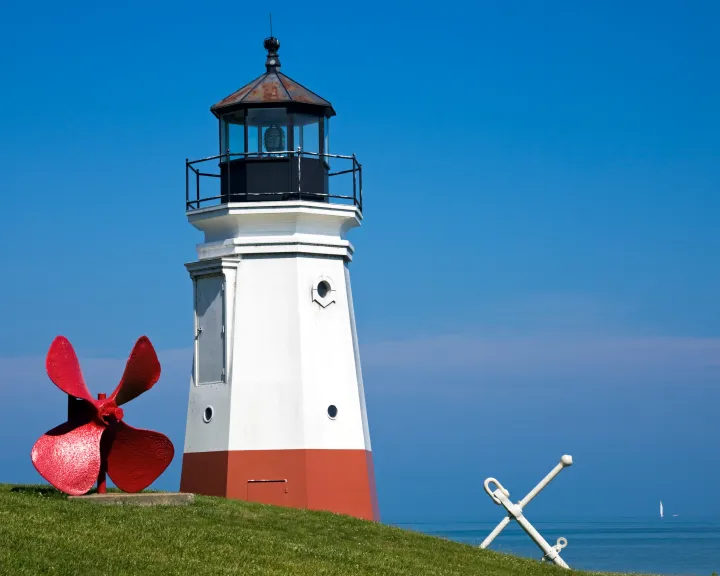 Vermilion Lighthouse located on the shores of Lake Erie