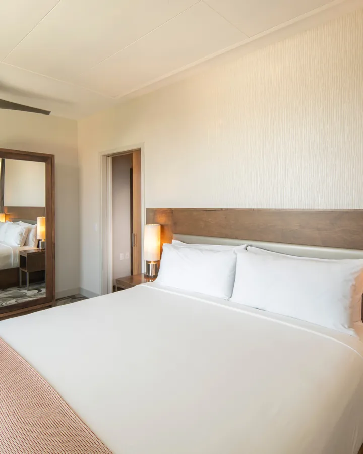 King guest room with a king bed